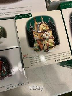 11 Piece Lot Dept 56 Northpole Series Village Sets & More Elfland