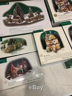 11 Piece Lot Dept 56 Northpole Series Village Sets & More Elfland