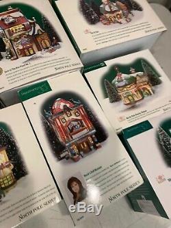 11 Piece Lot Dept 56 Northpole Series Village Sets & More Elfland