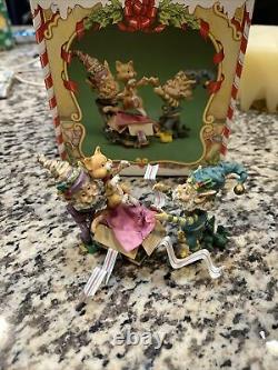 1992 Enesco The North Pole Village Elf Figurines BUDDY & HAPPY & CAT 832871 Box