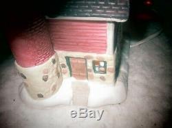 1993 mini house Christmas village train scene ASK for North Pole Dairy Products