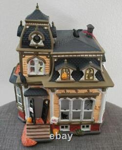 34050 Dept 56 The Original Snow Village Halloween Haunted Mansion Black Roof New