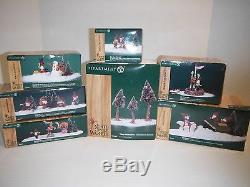 (7) Department 56 North Pole Woods Christmas Village Display & Accessories withBxs