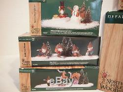 (7) Department 56 North Pole Woods Christmas Village Display & Accessories withBxs