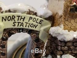 AVON North Pole Train Station Christmas Village with Color Fiber Optic Lights