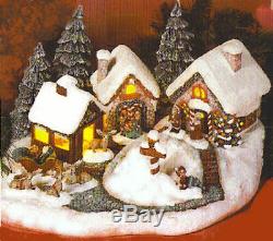 Ceramic Bisque Hand-Painted Santa's North Pole Village With Light Kit