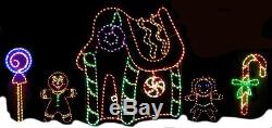 Christmas North Pole Gingerbread Village LED Lighted Decoration Steel Wireframe