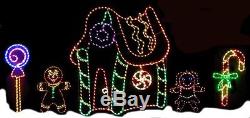 Christmas North Pole Gingerbread Village LED Lighted Decoration Steel Wireframe
