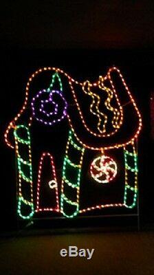 Christmas North Pole Gingerbread Village LED Lighted Decoration Steel Wireframe