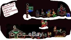 Christmas North Pole Santa Village Pkg LED Lighted Decoration Steel Wireframe