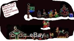 Christmas North Pole Santa Village Pkg Led Lighted Decoration Steel Wireframe