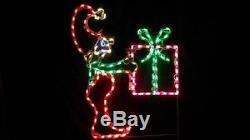 Christmas North Pole Santa Village Pkg LED Lighted Decoration Steel Wireframe