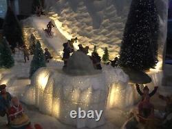 Christmas village display Platform IlluminatesW Led For Lemax Dept 56 North Pole