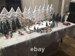 Christmas village display Platform Ski/play Scene For Lemax Dept 56 North Pole