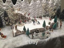 Christmas village display Platform Ski/play Scene For Lemax Dept 56 North Pole