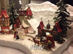 Christmas village display platform With Dept 56 Northpole Scene