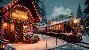 Cozy North Pole Christmas Ambience Snowfall Fireplace U0026 Relaxing Jazz Music