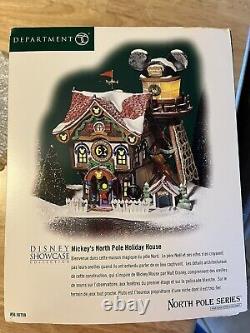 DEPARTMENT 56 MICKEY'S NORTH POLE HOLIDAY HOUSE DISNEY with weathervane RARE