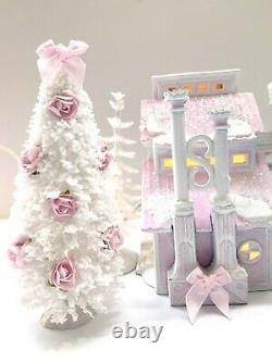 DEPT 56 NORTH POLE Forge and Assembly Shop Shabby Pink Chic Rose
