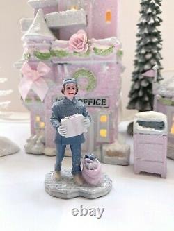 DEPT 56 NORTH POLE Post Office Lookout Shabby Pink Chic Rose