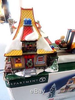 Dept 56 North Pole Village Lego Forklift Animated Mib