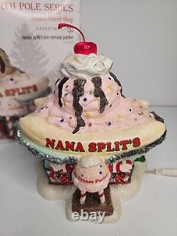 DEPT 56 NORTH POLE VILLAGE SERIES NANA SPLIT'S ICE CREAM PARLOR Rare Find