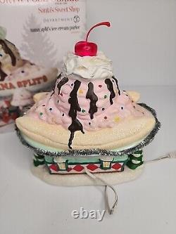 DEPT 56 NORTH POLE VILLAGE SERIES NANA SPLIT'S ICE CREAM PARLOR Rare Find