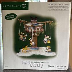DEPT 56 North Pole SWINGING DISNEY FAB 5 Excellent, Goofy, Donald, Mickey Signed