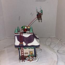 DEPT 56 North Pole Series SANTAS REINDEER RIDES Flying Rotating Reindeer Village