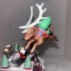 DEPT 56 North Pole Series SANTAS REINDEER RIDES Flying Rotating Reindeer Village