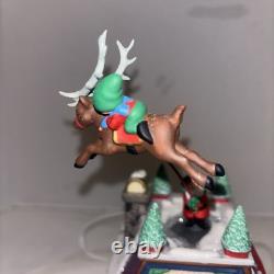 DEPT 56 North Pole Series SANTAS REINDEER RIDES Flying Rotating Reindeer Village