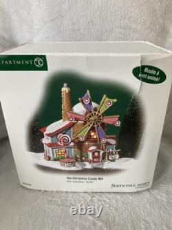 DEPT 56 THE CHRISTMAS CANDY MILL NORTH POLE #56762 with WORKING MOVING WINDMILL