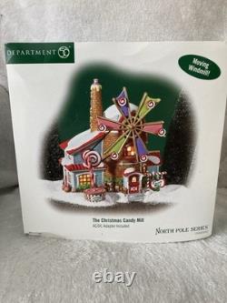 DEPT 56 THE CHRISTMAS CANDY MILL NORTH POLE #56762 with WORKING MOVING WINDMILL