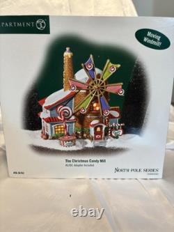 DEPT 56- THE CHRISTMAS CANDY MILL NORTH POLE SERIES #56762 with MOVING WINDMILL