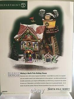 DISNEY DEPT 56 NORTH POLE Village MICKEY'S NORTH POLE HOLIDAY HOUSE NIB