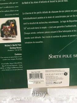 DISNEY DEPT 56 NORTH POLE Village MICKEY'S NORTH POLE HOLIDAY HOUSE NIB