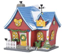 Department 56 Disney Village Mickey's Christmas Lit House, 6.26 inch (Red)