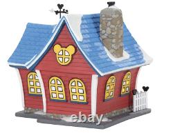 Department 56 Disney Village Mickey's Christmas Lit House, 6.26 inch (Red)