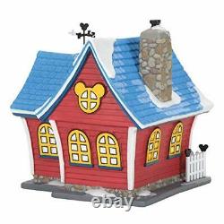 Department 56 Disney Village Mickeys Christmas Lit House, 6.26 inch (Red)