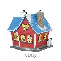 Department 56 Disney Village Mickeys Christmas Lit House, 6.26 inch (Red) Red