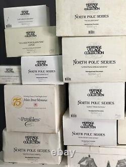 Department 56 Lot Of 18 North Pole Series/Heritage Village Collection In Boxes