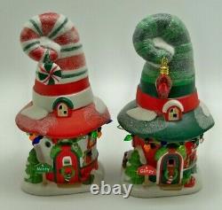 Department 56 MERRY LANE COTTAGES Set of 2 NORTH POLE Village Christmas