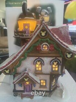 Department 56 Mickey's North Pole Holiday House. Mint Condition Artist Signed