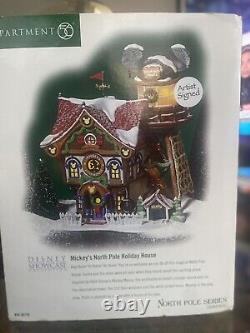 Department 56 Mickey's North Pole Holiday House. Mint Condition Artist Signed