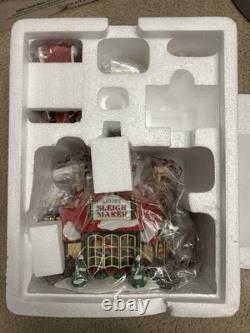 Department 56 NORTH POLE SERIES Santa's Sleigh Maker #56950 Lighted BOX DAMAGE