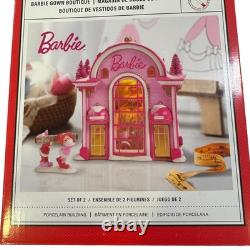 Department 56 North Pole Barbie Gown Boutique Pink Building W Box USB Christmas