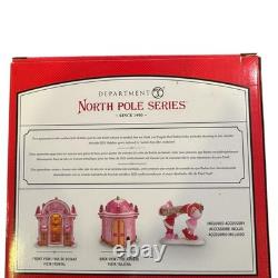 Department 56 North Pole Barbie Gown Boutique Pink Building W Box USB Christmas