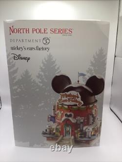 Department 56 North Pole Disney Village Mickey Mouse Ear Factory Lit Building