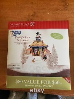 Department 56 North Pole Frosty's Sleds'N Saucers Frosty the Snowman new sealed