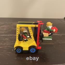 Department 56 North Pole LEGO Warehouse Forklift Not CompleteRuns Great